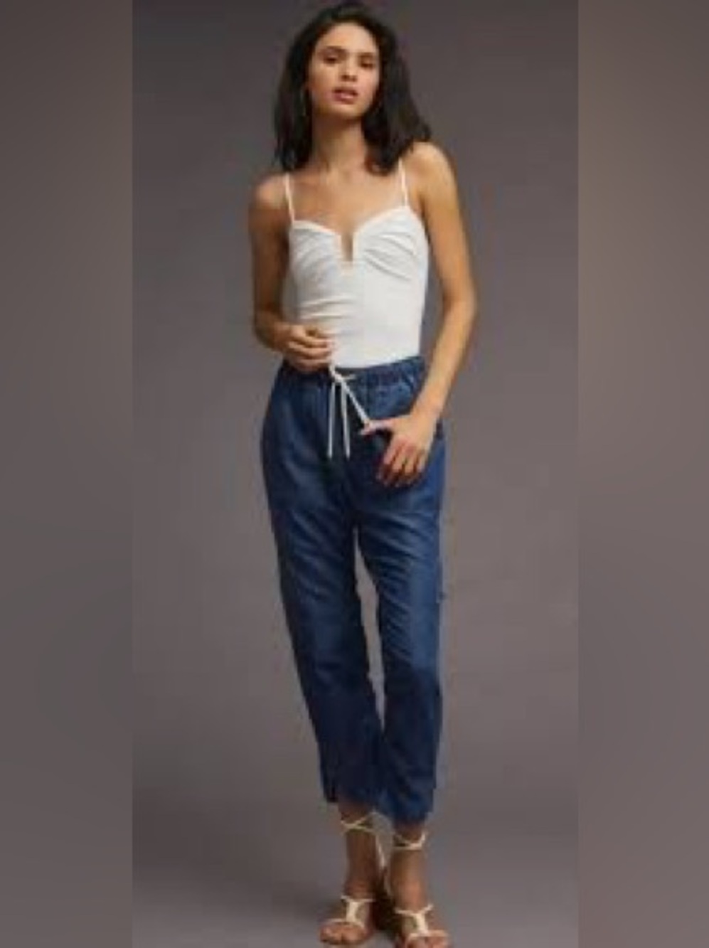 Pilcro by Anthropologie Drawstring Cottage Utility Denim Jeans - Size - S
